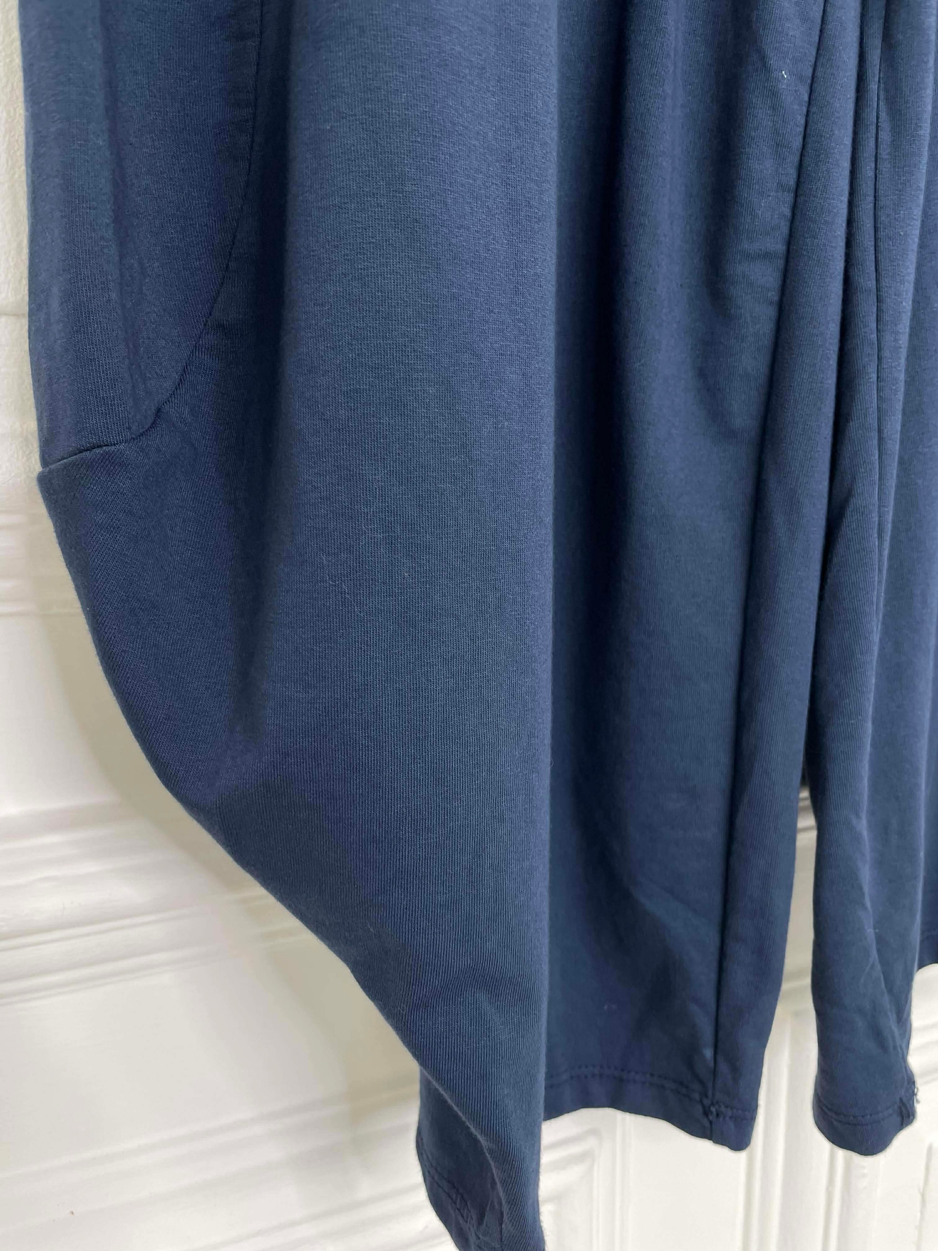 Cotton Jersey Cocoon Trousers - Navy