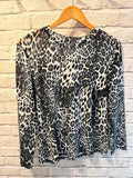 Print Mesh Layering Top - Snow Leopard