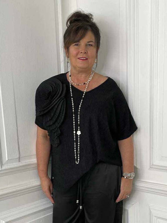 Malissa Corsage Top - Black