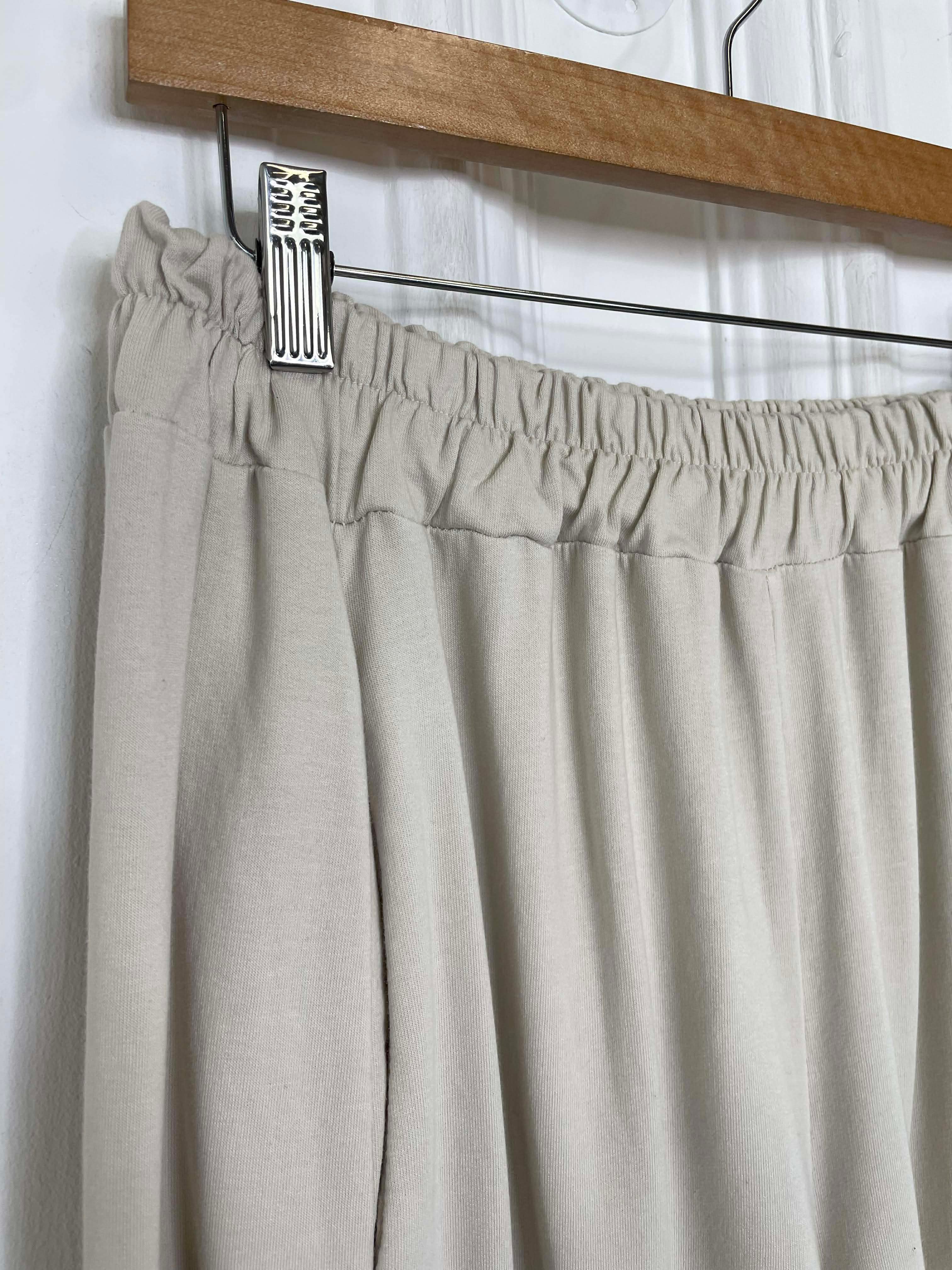 Cotton Jersey Cocoon Trousers - Stone