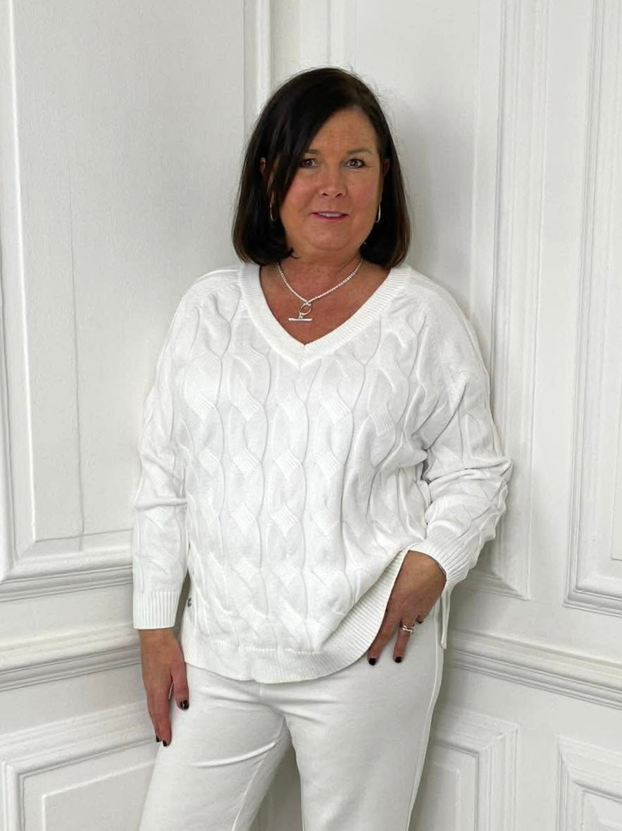 Malissa J Cable Knit - Warm White