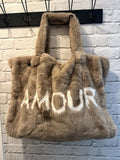 Malissa J Faux Fur Amour Tote Bag