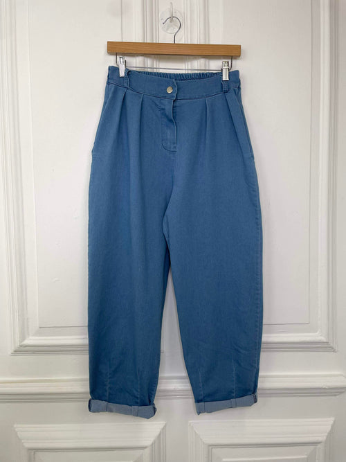 Denim Cocoon Trousers - Mid Blue
