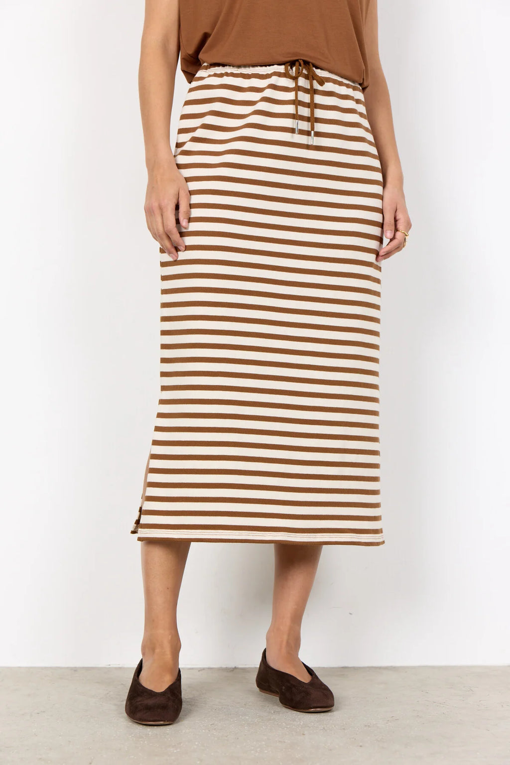 Soya Concept Stripe Skirt - Pecan