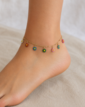 Coloured Flower Anklet
