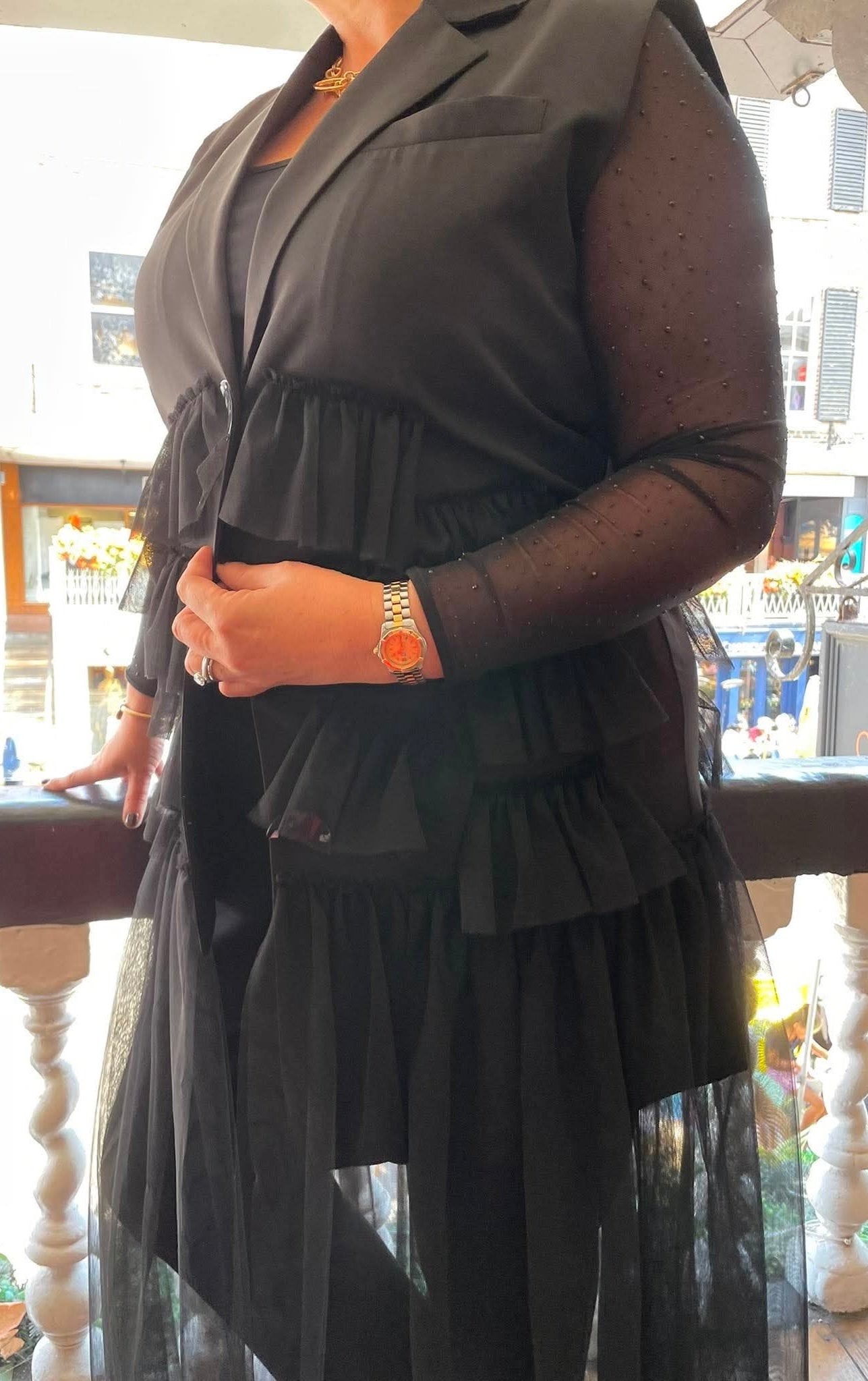 Malissa J Long Tulle Waistcoat
