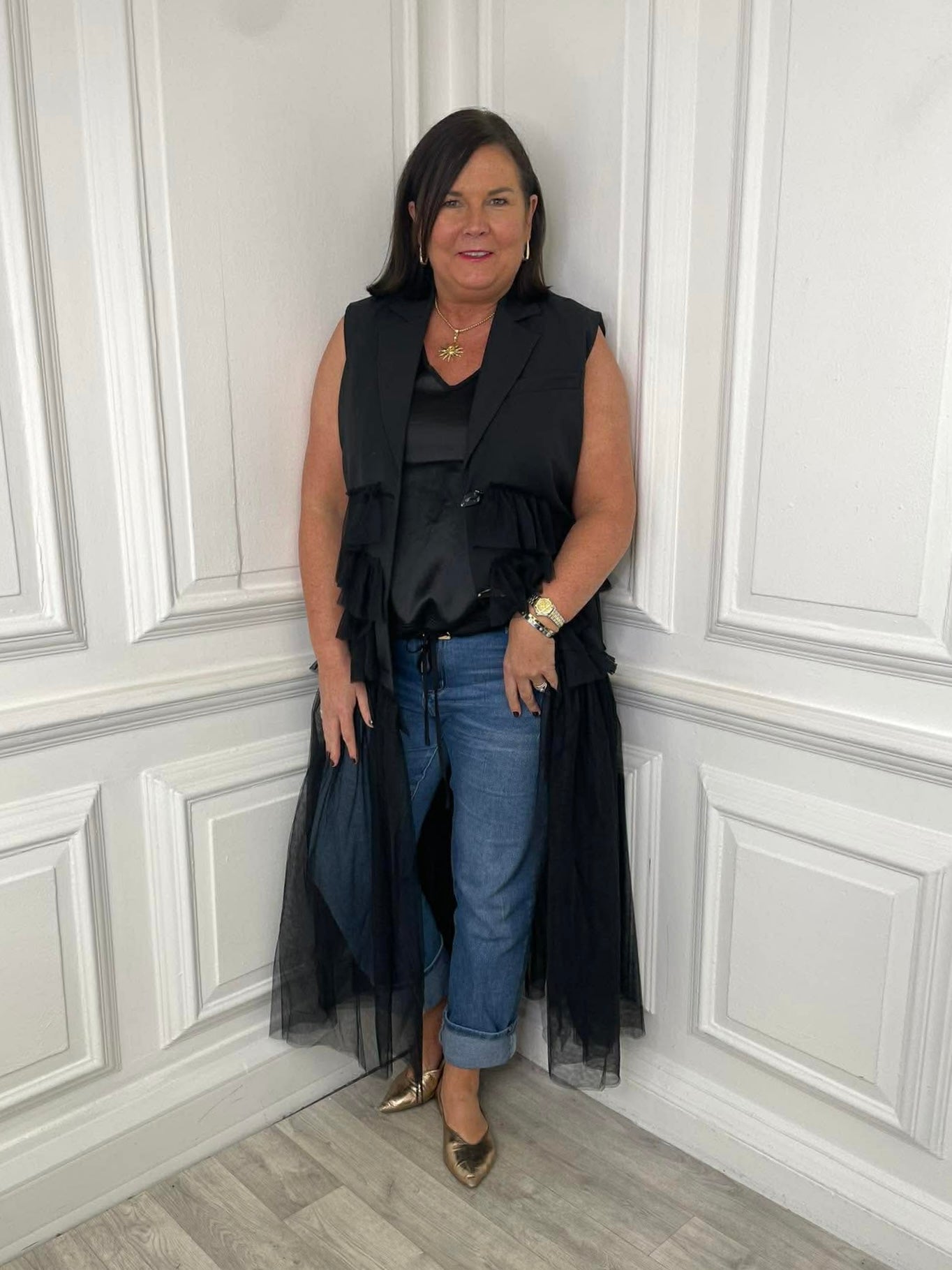 Malissa J Long Tulle Waistcoat