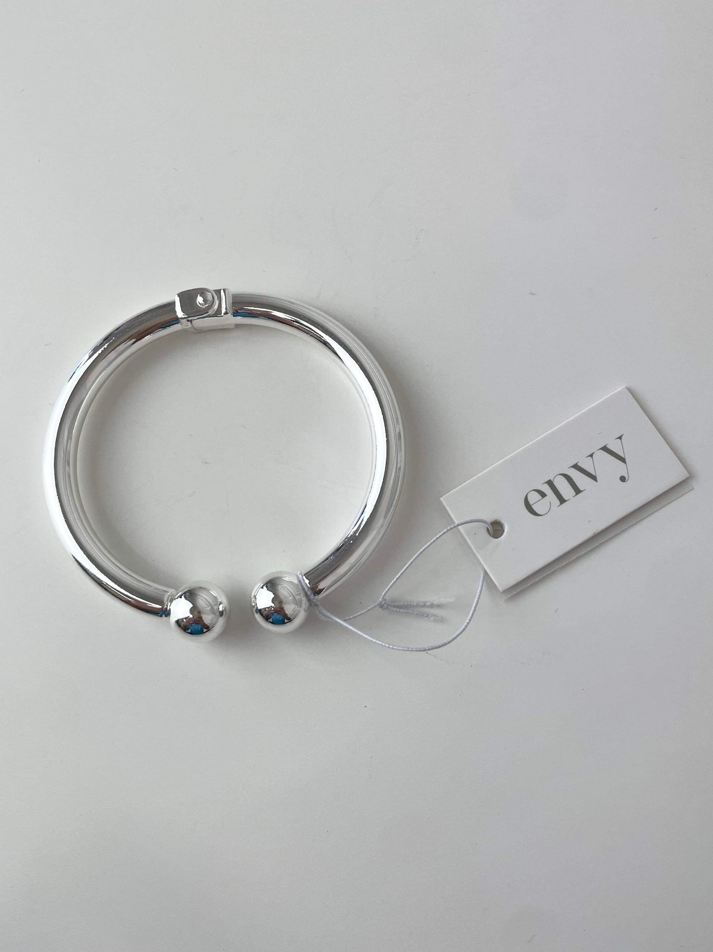 Envy Hinged Bangle Bracelet - Silver