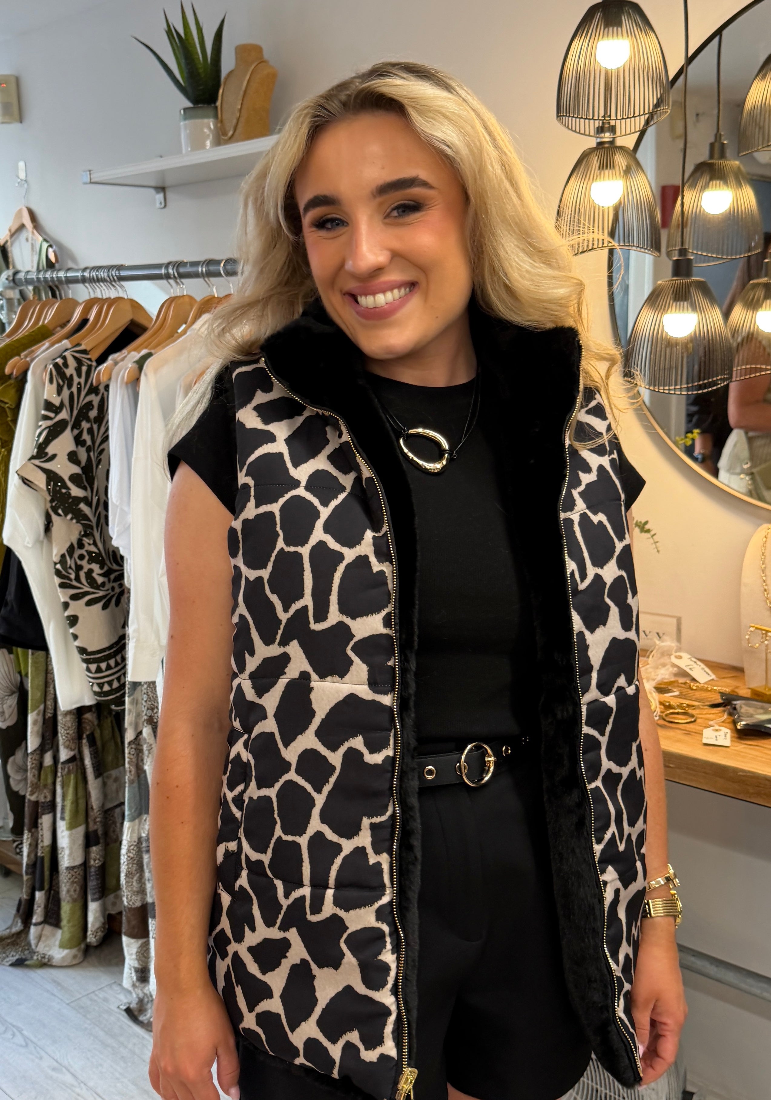 Malissa J Reversible Gilet - Giraffe