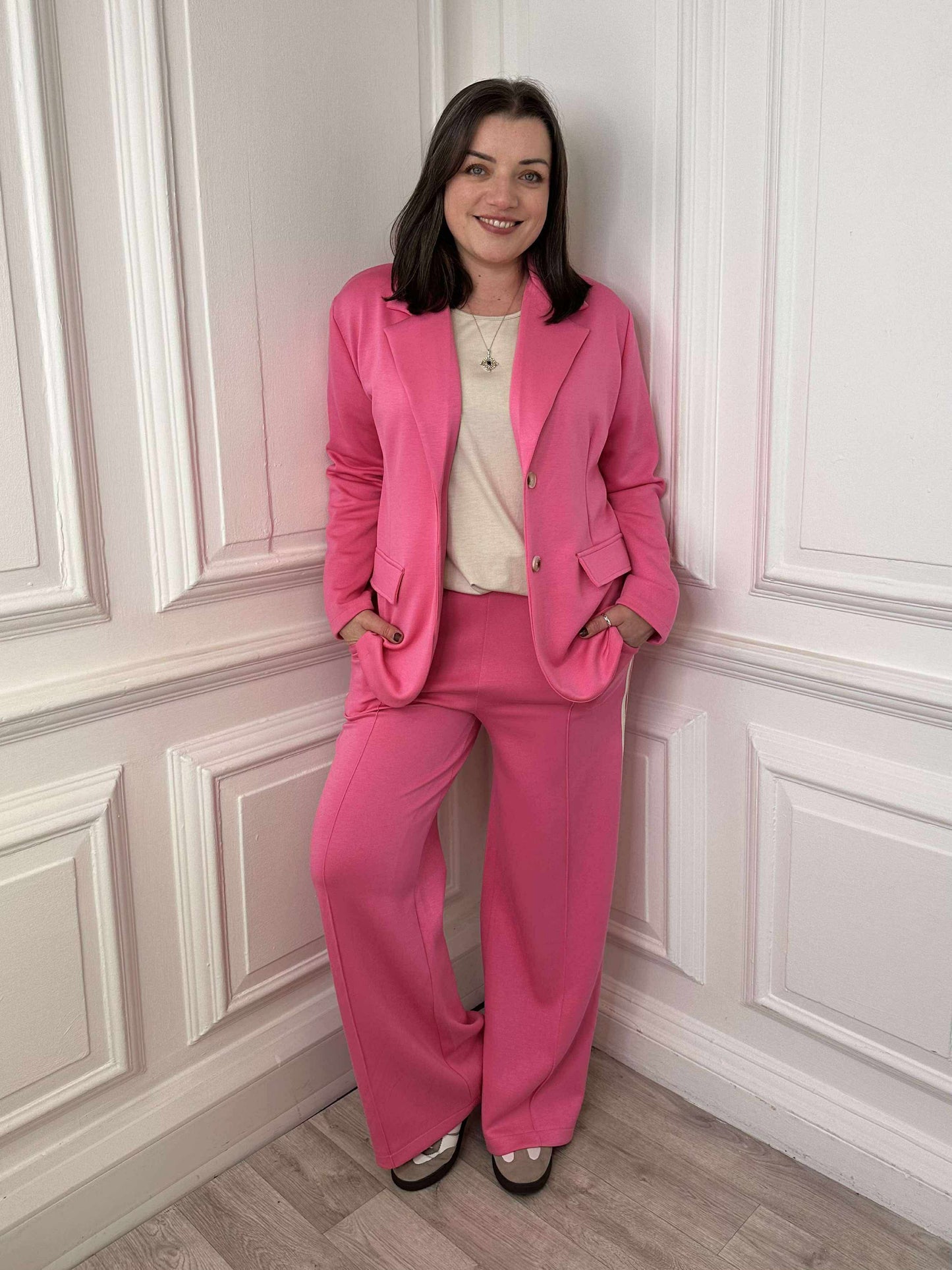 Side Stripe Jersey Joggers - Sugar