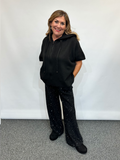 Malissa J Sequin Knit Palazzos - Black