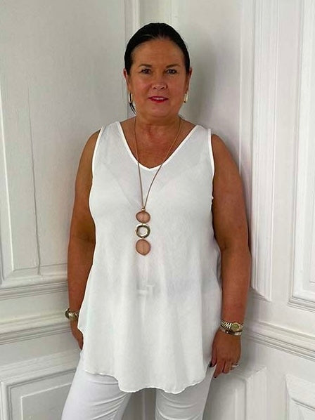 Classic V-Neck Vest - Warm White