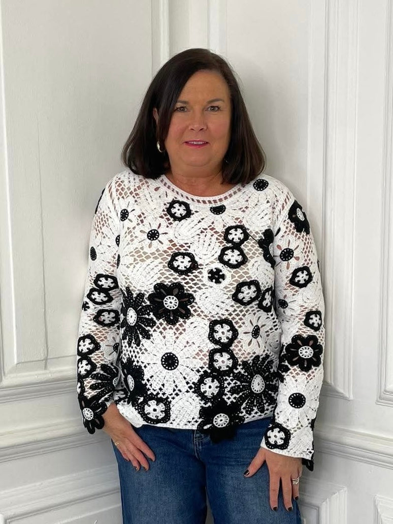 Malissa J Crochet Flower Knit - Mono