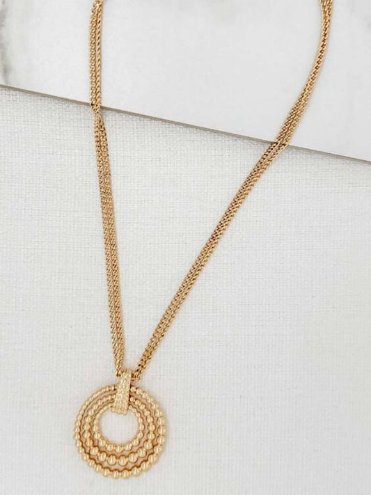 Envy Triple Bubble Ring Necklace - Gold