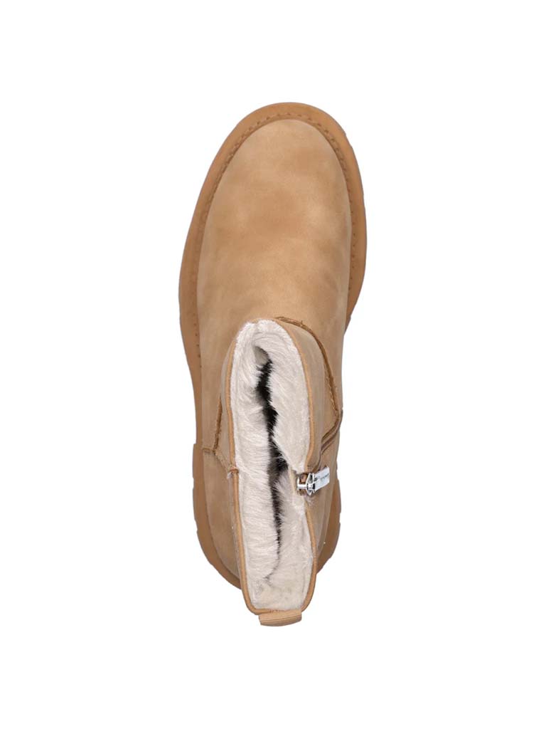 Tamaris Faux Suede Faux Fur Boot - Camel