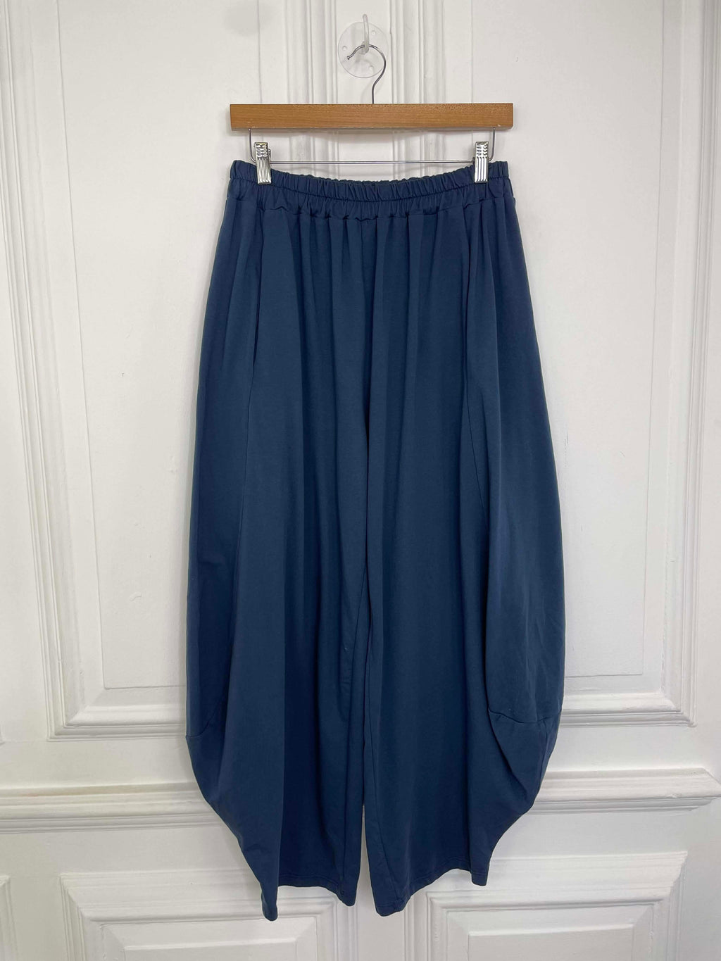 Cotton Jersey Cocoon Trousers - Navy