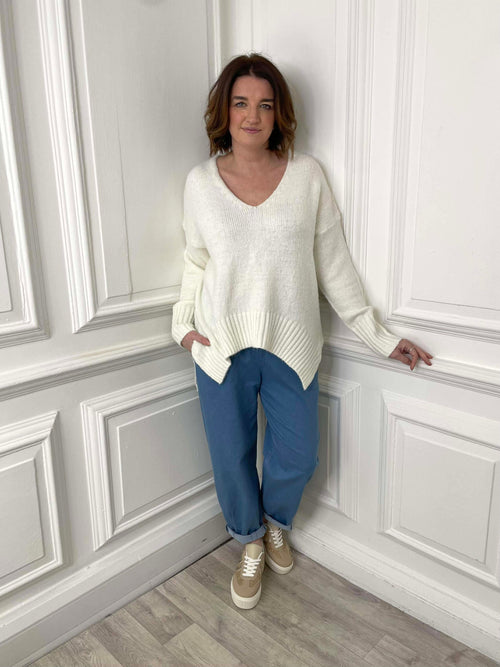 Denim Cocoon Trousers - Mid Blue