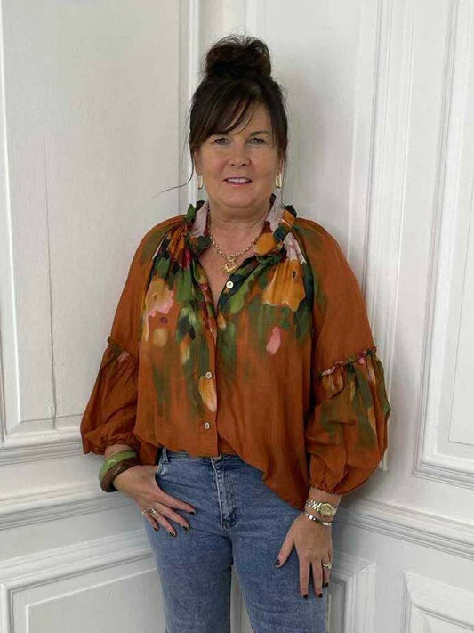 Floreale Artist Shirt - Burnt Sienna