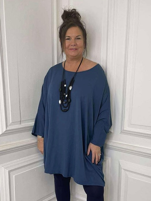 Oversized Jersey Tunic - Denim