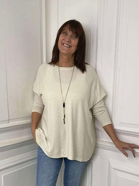 Round Neck Soft Touch Knit - Ivory