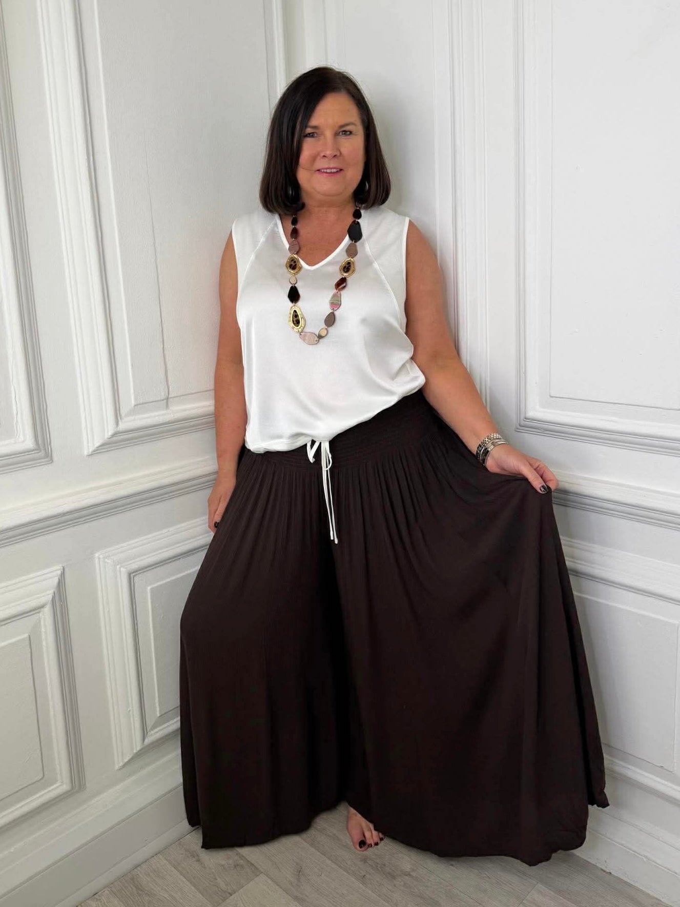 Wide Leg Palazzos - Chocolate