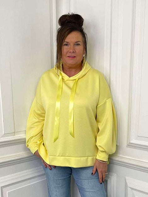 Super Soft Ribbon Hoodie - Lemon