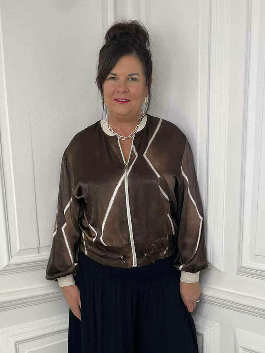 Harlequin Bomber Jacket - Chocolate