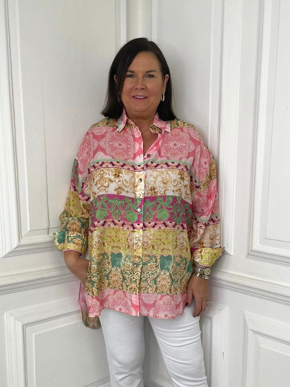 Malissa J Patchwork Shirt - Pink
