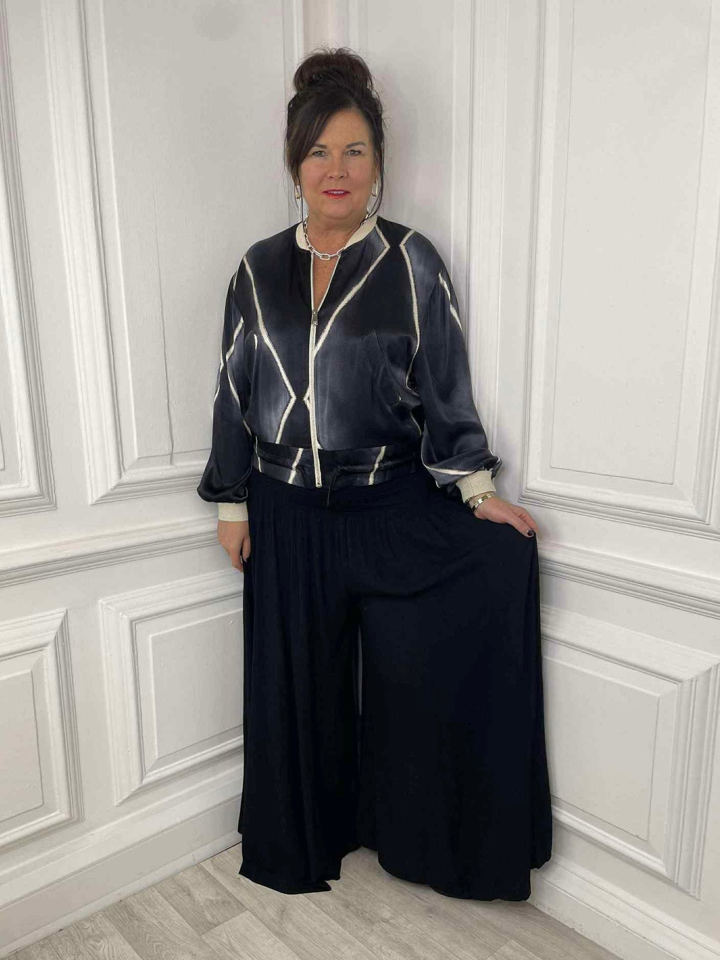 Harlequin Bomber Jacket - Gun Metal