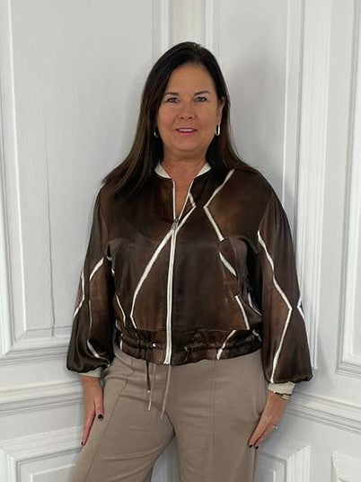 Harlequin Bomber Jacket - Chocolate