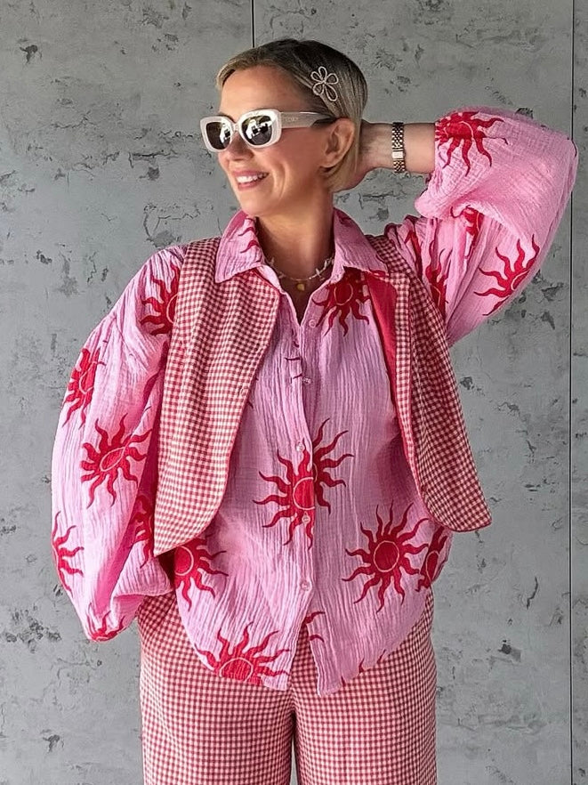 Sun Print Shirt - Cherry Sugar