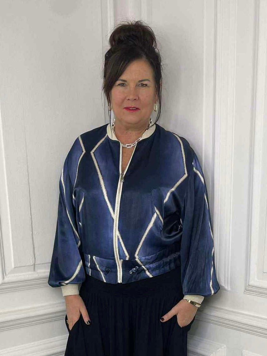 Harlequin Bomber Jacket - French Navy