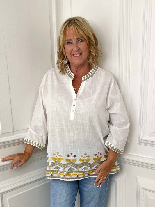 Embroidered Sequin Trim Tunic