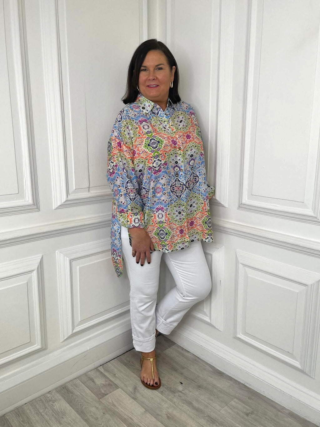 Malissa J Patchwork Shirt - Blue