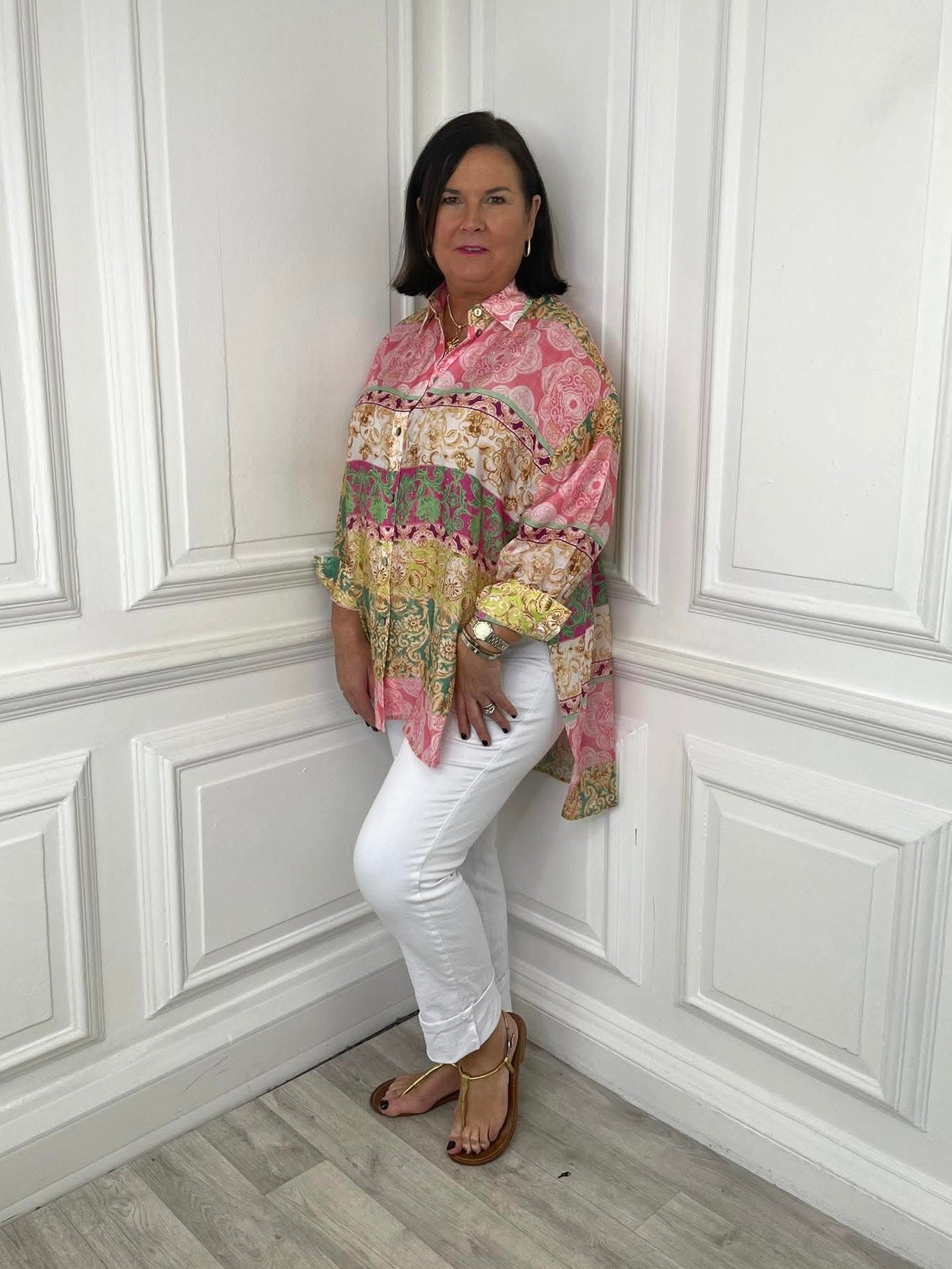 Malissa J Patchwork Shirt - Pink