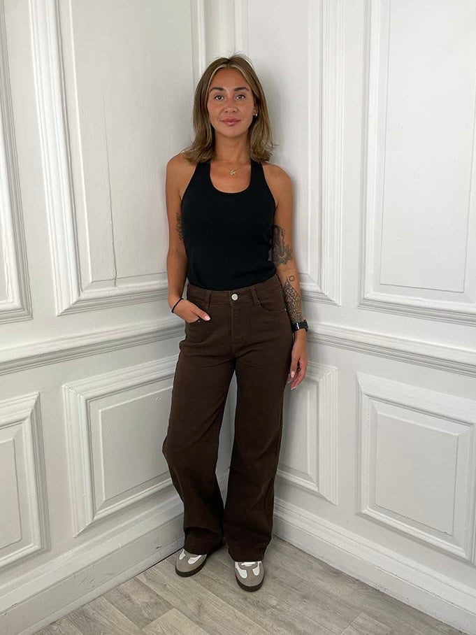 G-Smack Wide Leg Jeans - Chocolate