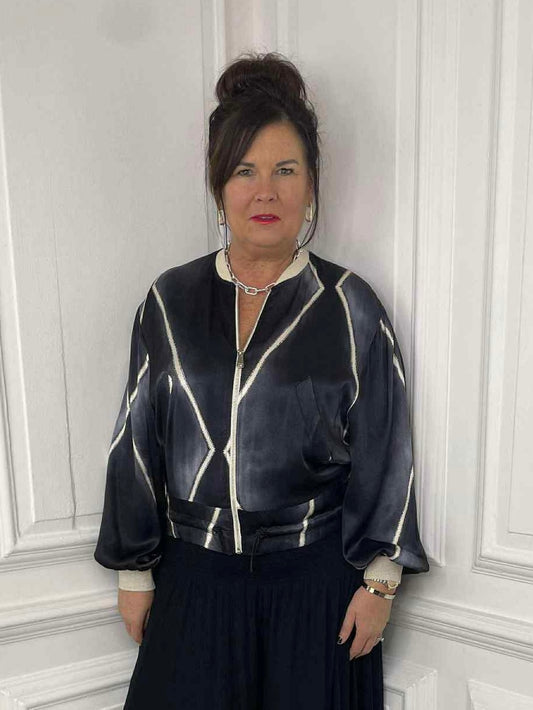 Harlequin Bomber Jacket - Gun Metal