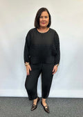 Malissa J Chevron Pleat Cigarette Trousers - Black