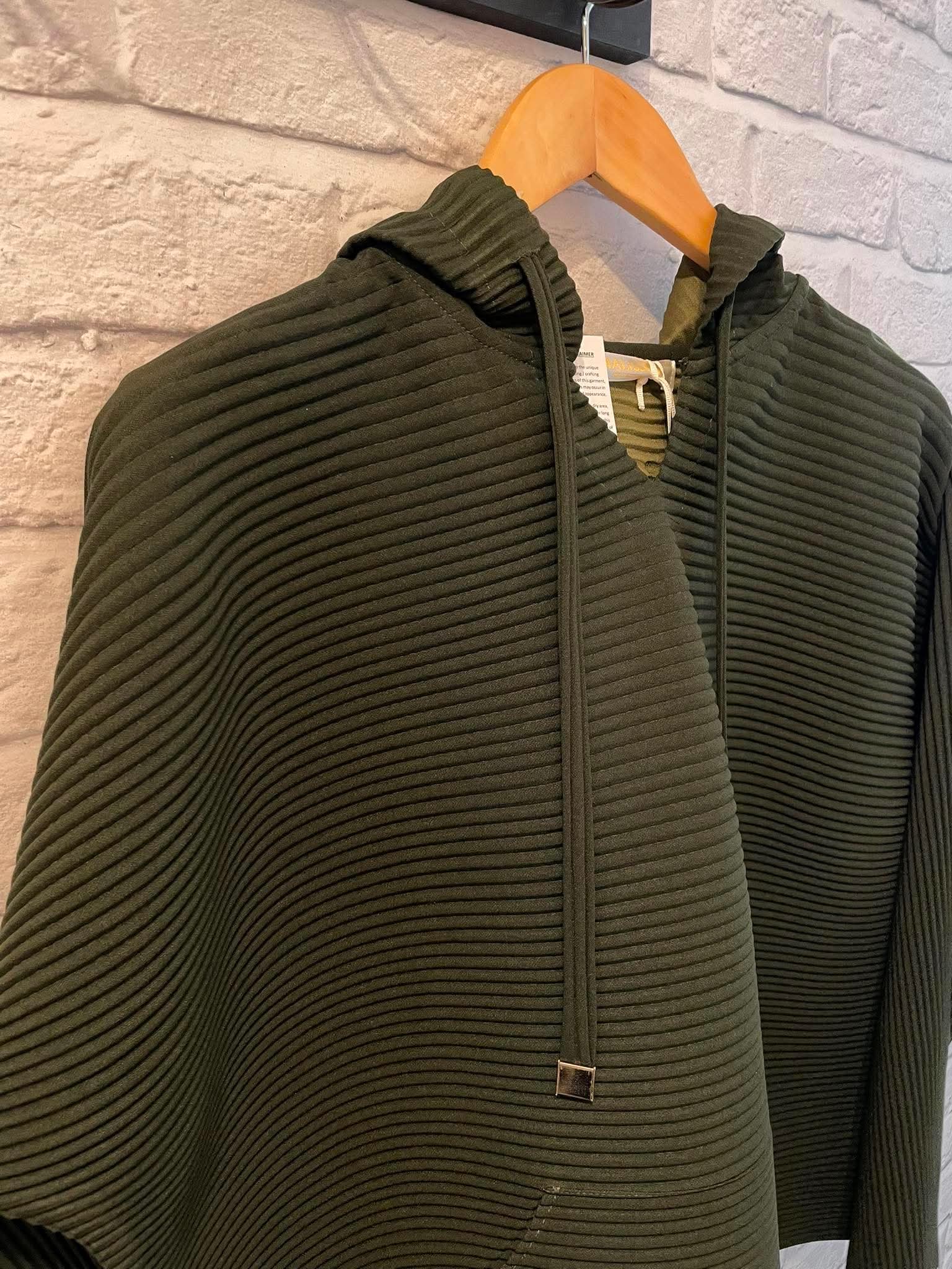 Malissa J Pleat Hoodie - Khaki