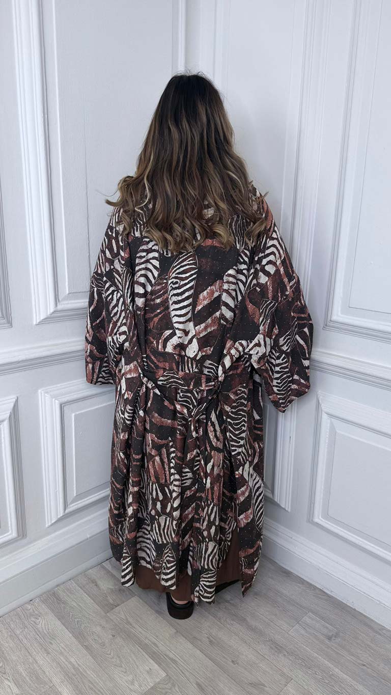 Malissa J Animal Print Long Kimono