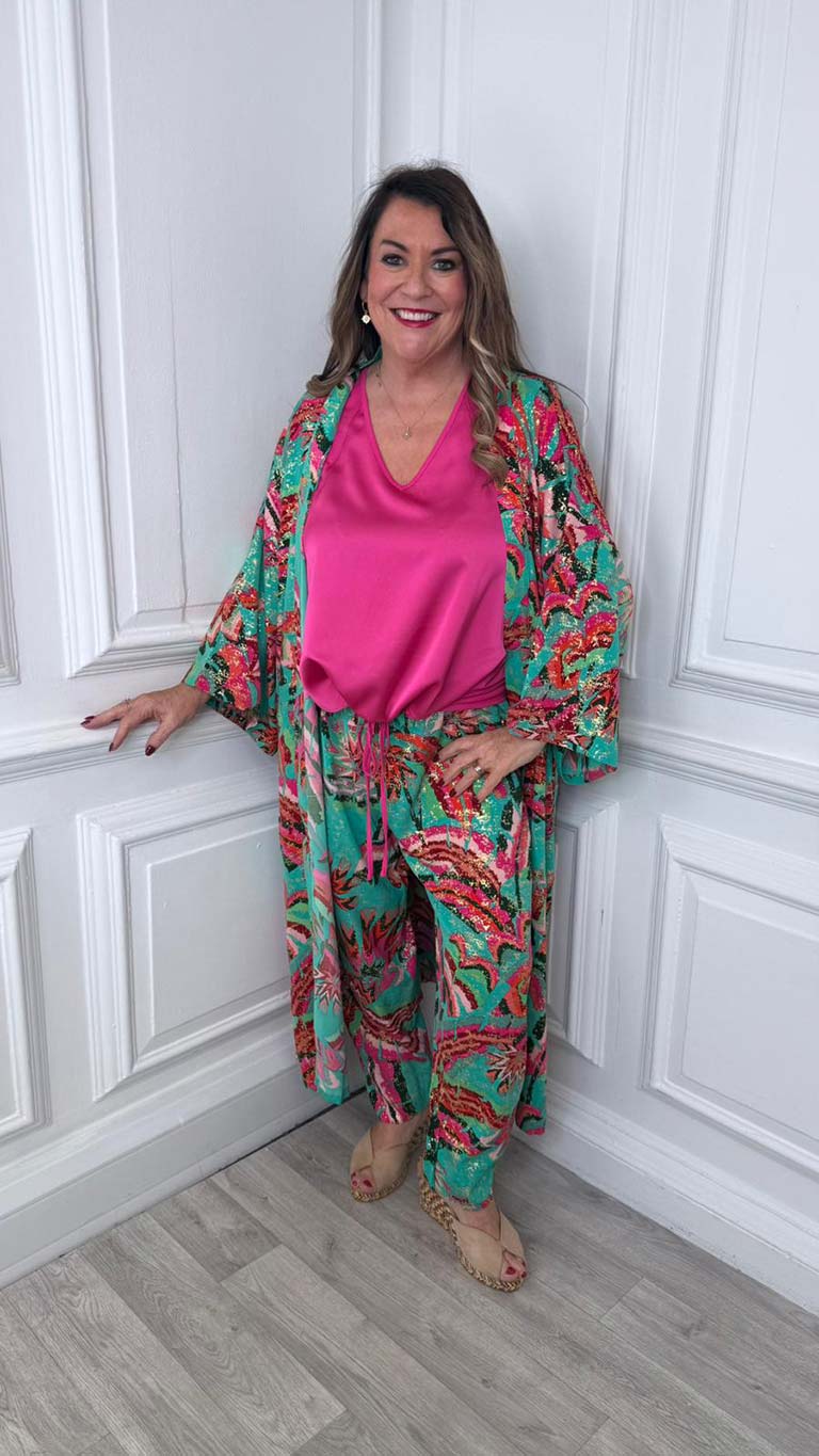 Malissa J Rio Long Kimono - Jade