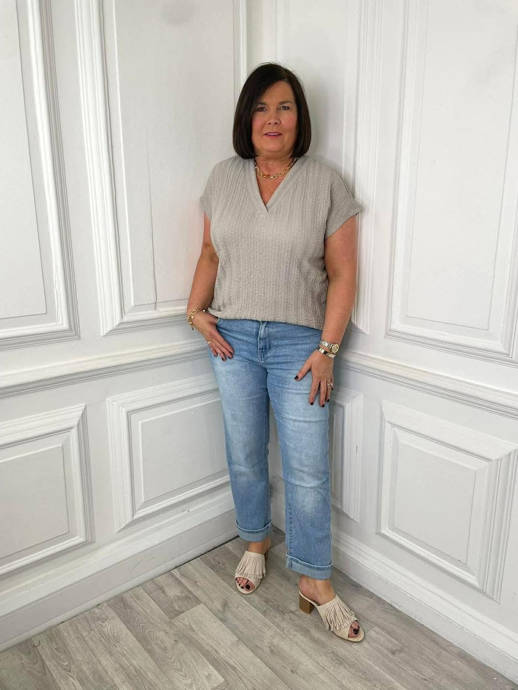 Straight Leg Jeans - Pale Blue