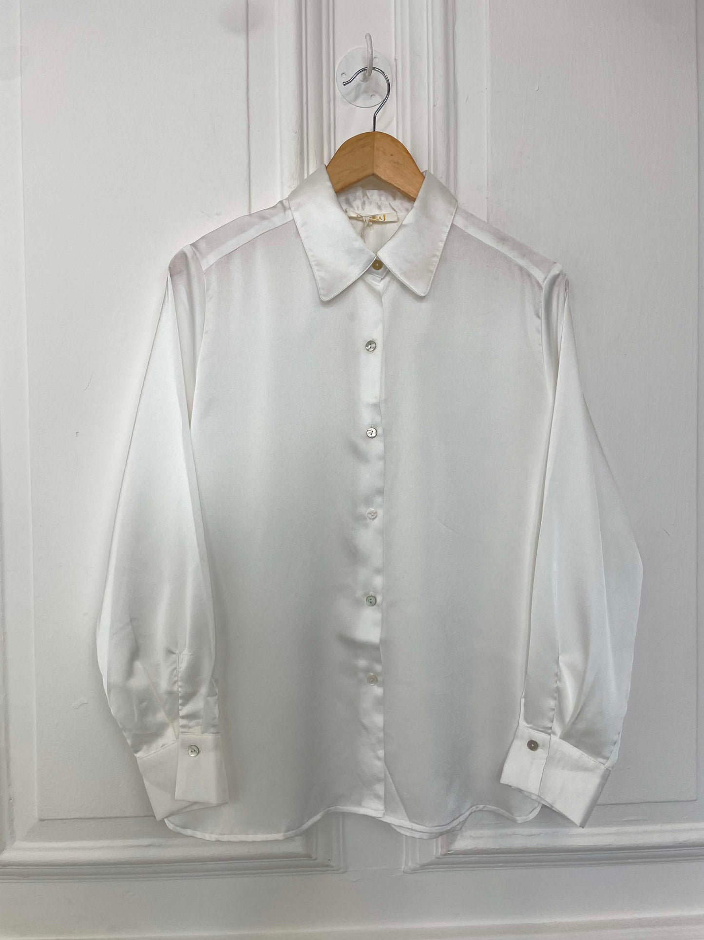 Malissa J Silk Feel Classic Shirt - Warm White