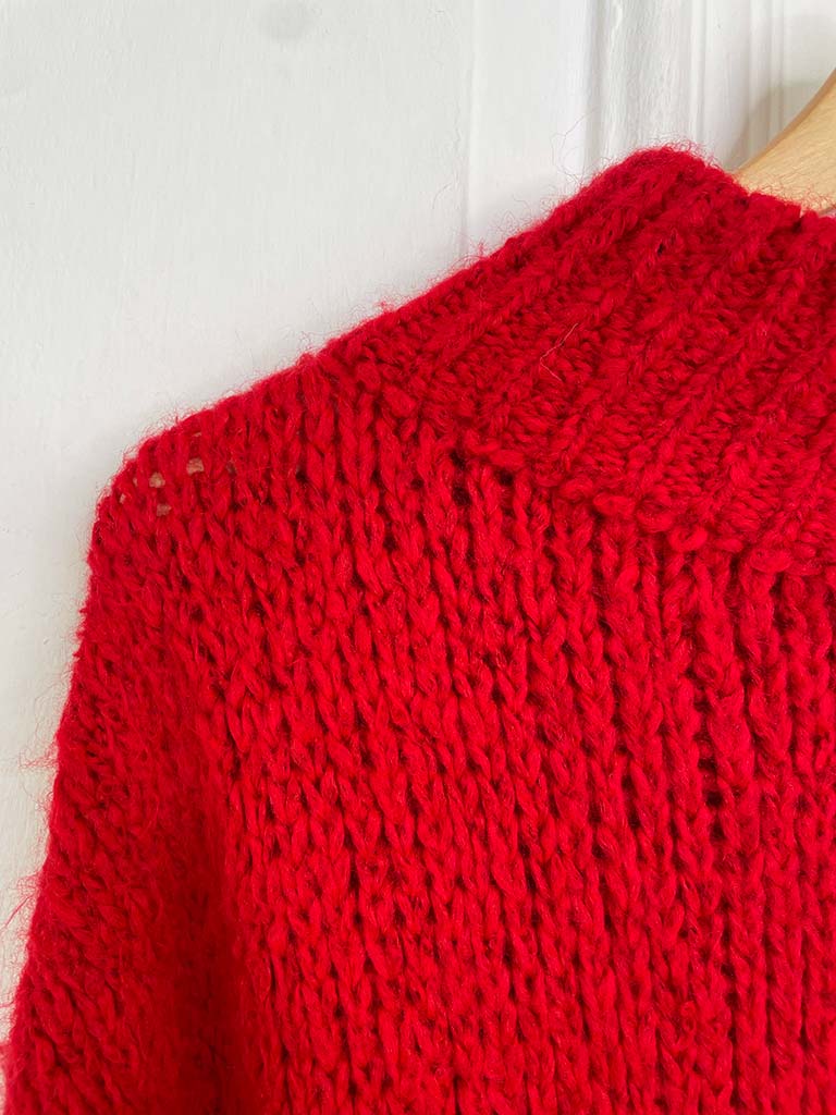 Chunky Exposed Seam Knit - Red