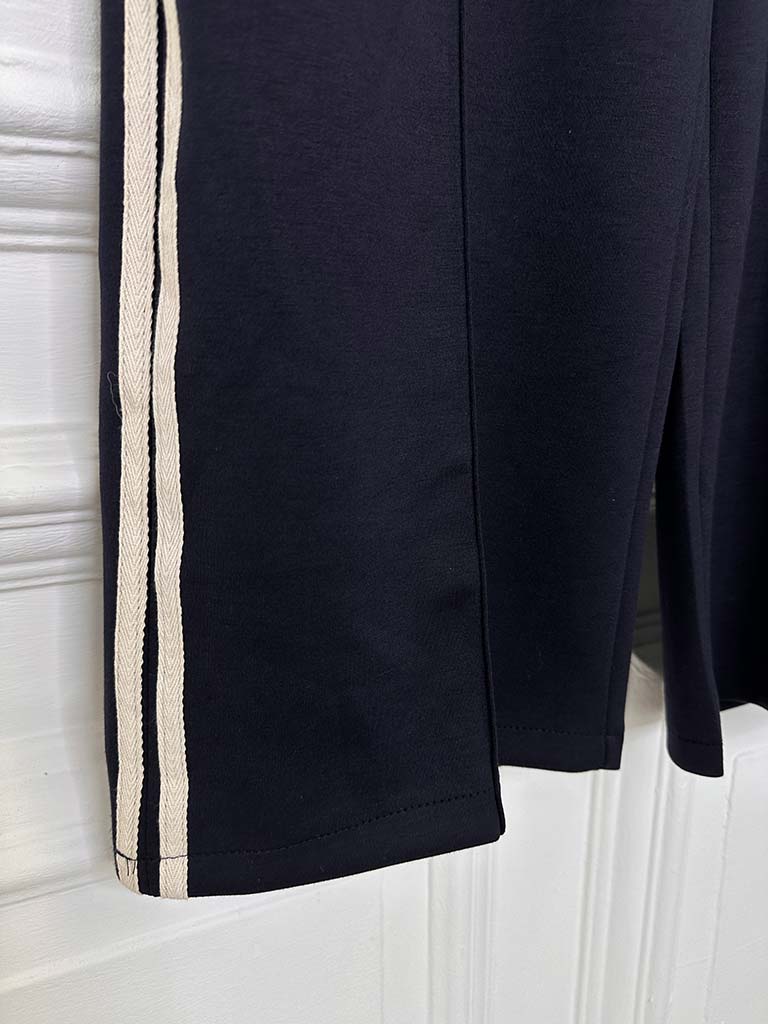 Side Stripe Jersey Joggers - Navy