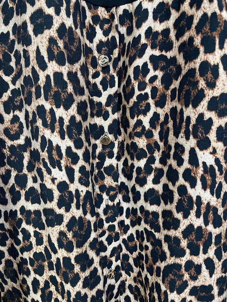 Leopard Print Jersey Layering Tunic - Black