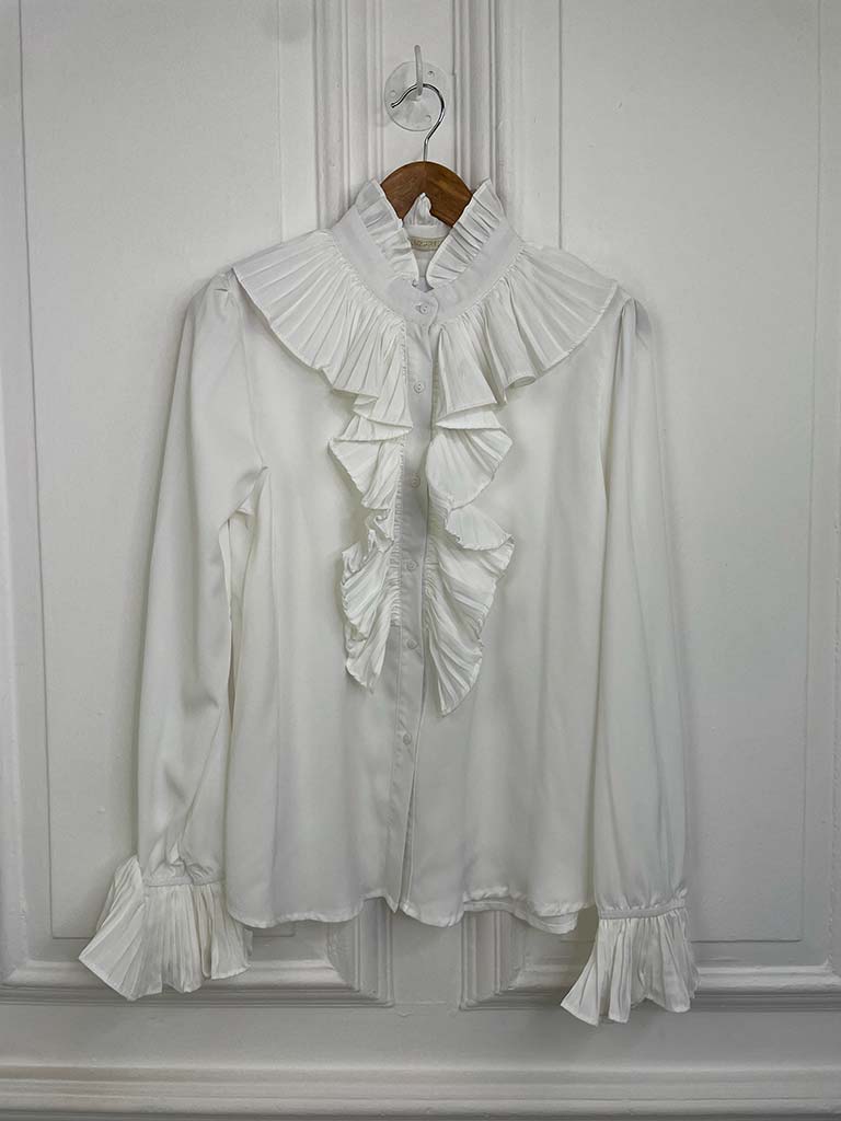 Ruffle Pleat Shirt - Winter White