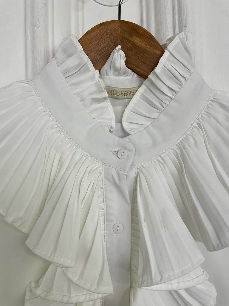 Ruffle Pleat Shirt - Winter White