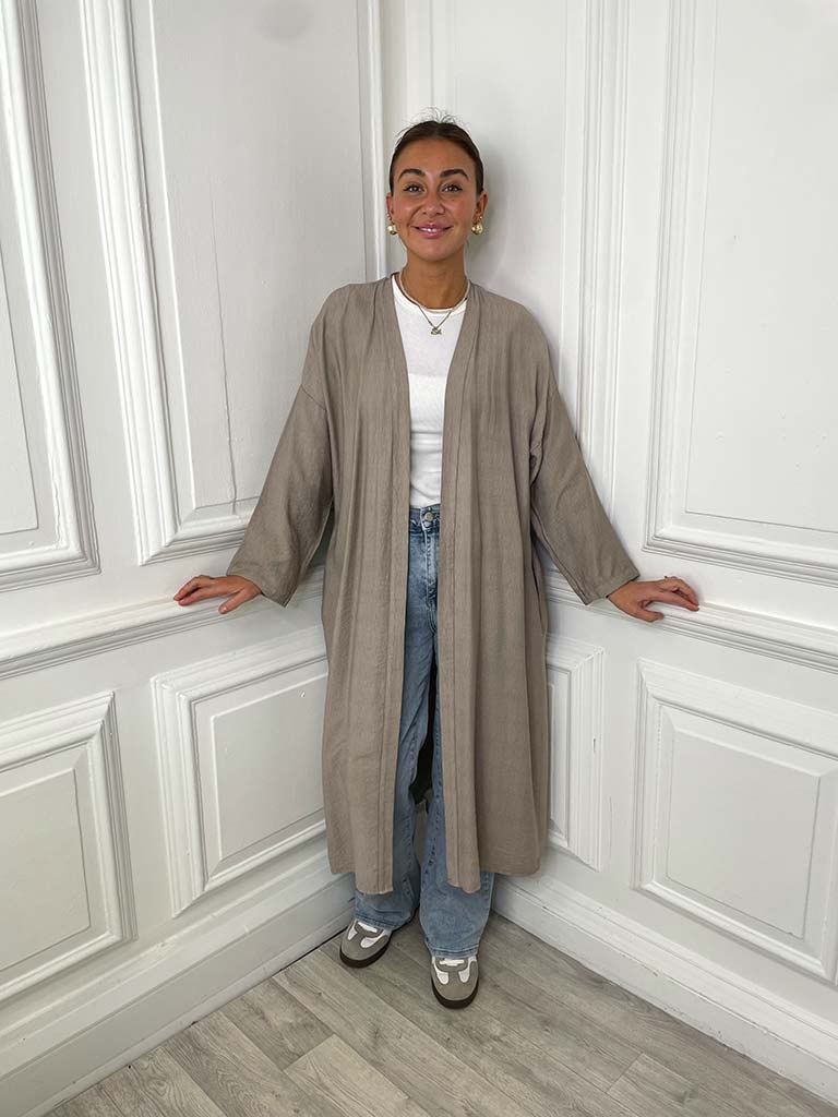 Longline Kimono Jacket - Mocha