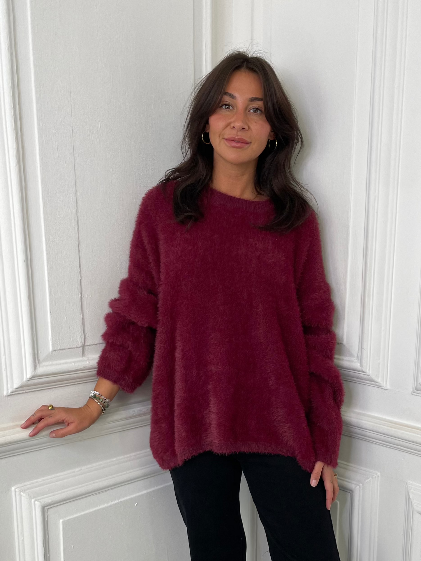 Fluffy Knit - Burgundy